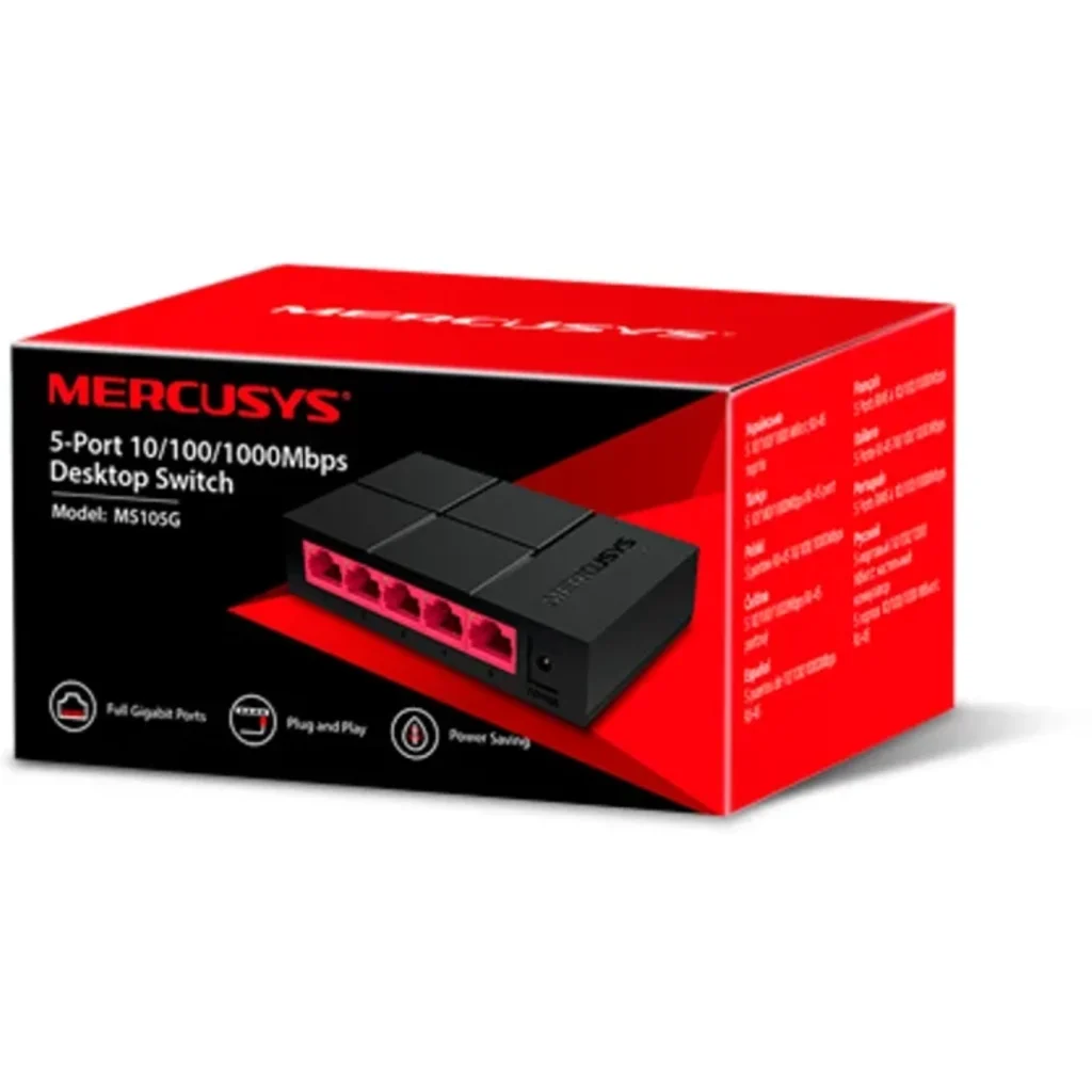 Imagen 3 de Mercusys Switch MS105G 5x Prts 10/100/1000Mbps Ult. compacto Plug&Play (SinPoE)