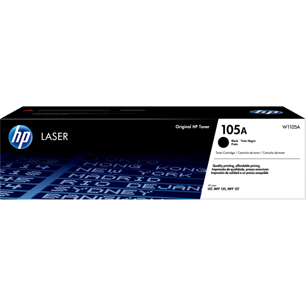 Toner HP 105A Negro Impresora Láser 107w/M107W/107A/135W/135A/137, 1000 Páginas