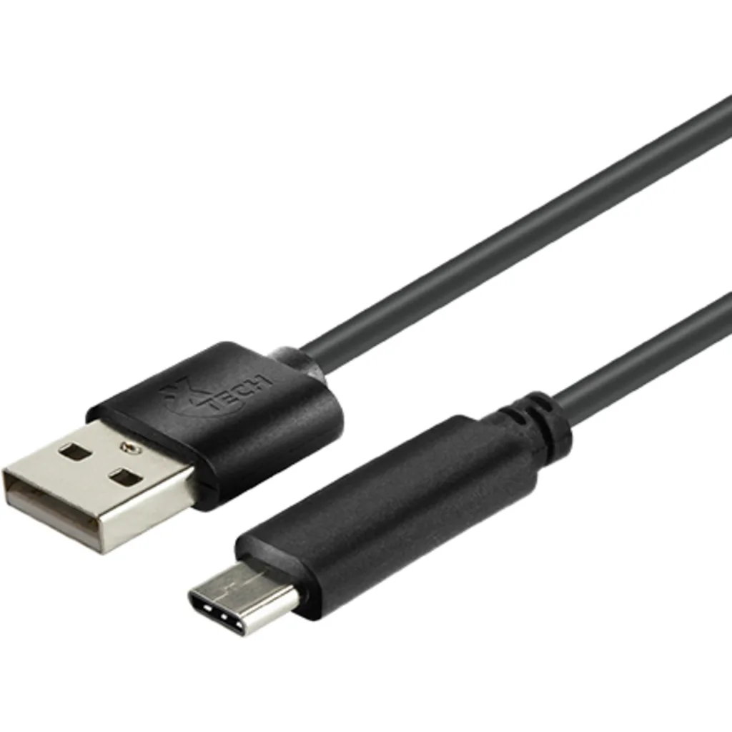 Cable USB-C a USB-A v2.0 M/M Longitud 1.8 metros Color Negro - XTech