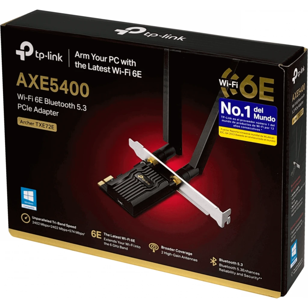 Imagen 5 de TP-LINK WiFi6E AXE5400 2,4/5/6GHz PCIExpress PCIe-x1 2-RPSMA Bluet-5.3