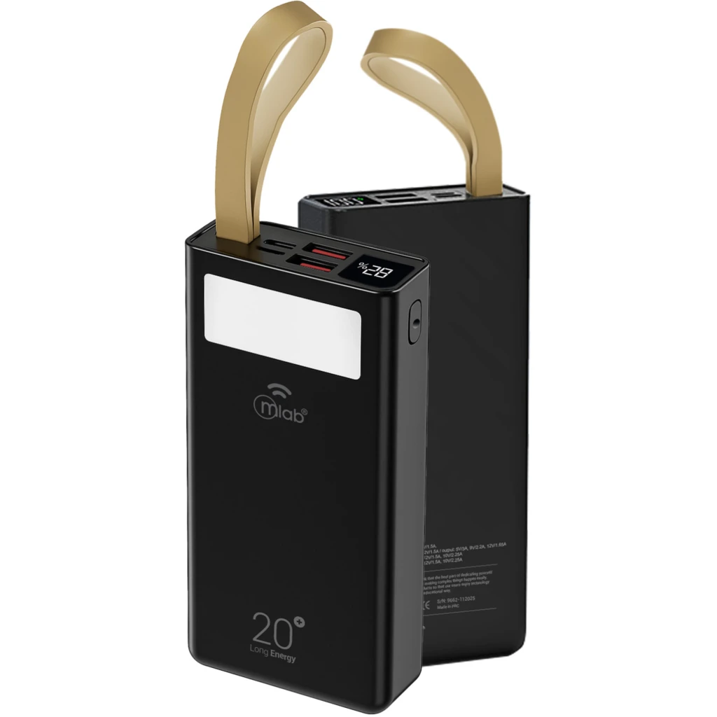 Imagen 1 de MLAB POWERBANK RAPIDO 20.000mAh / 22.5W CARGADOR PORTATIL LONG ENERGY LIGHT BLAC