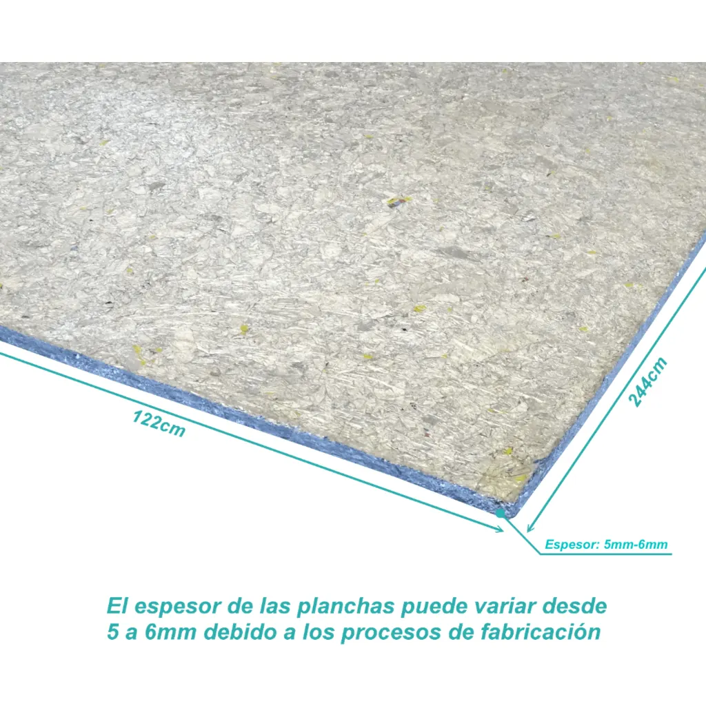 TECAPLAK 5mm-6mm impermeable Polialuminio Reciclado 1,22x2,44m Plancha
