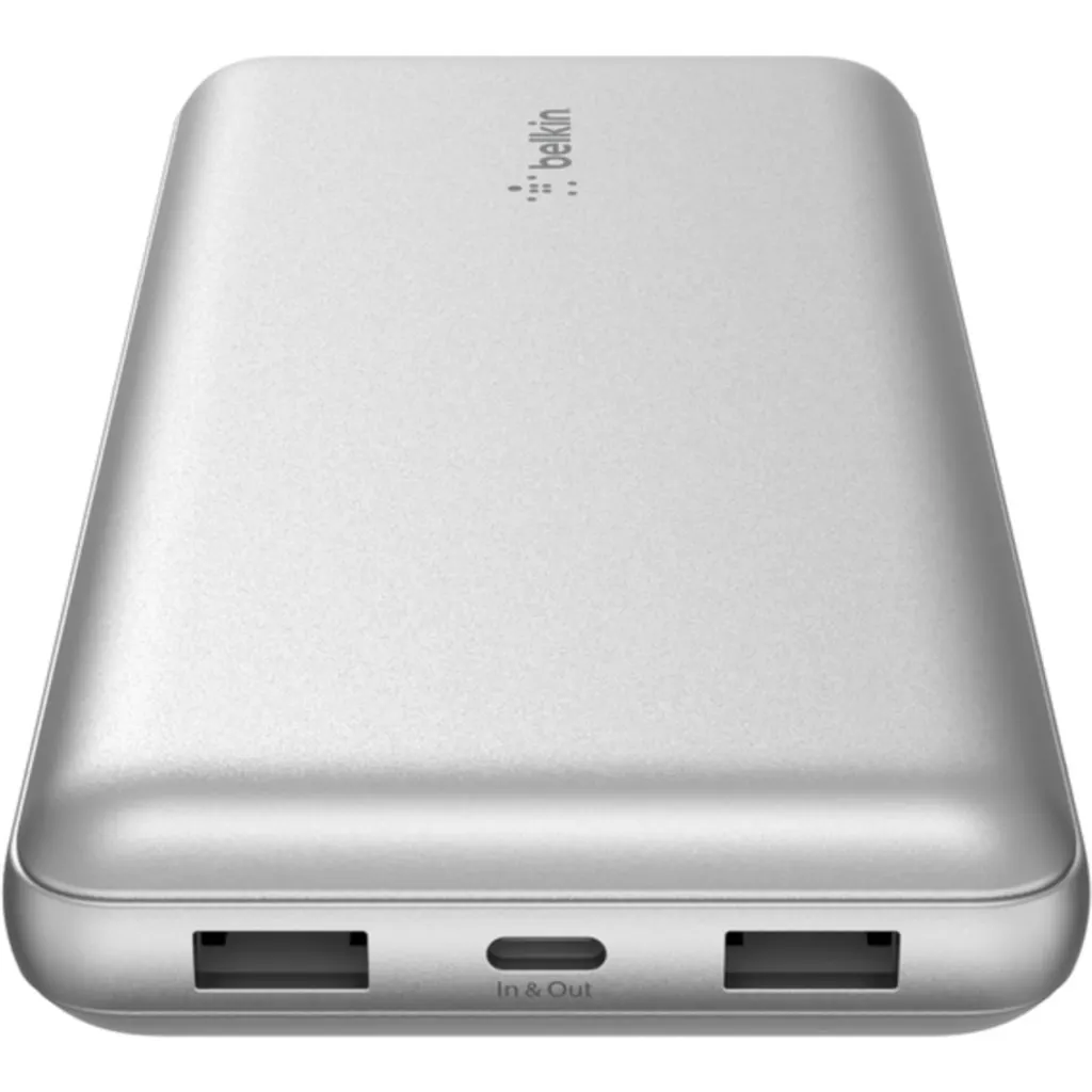 Imagen 2 de Bateria 20.000 mAh 2xUSB-A 1xUSB-C 15W Belkin plateada