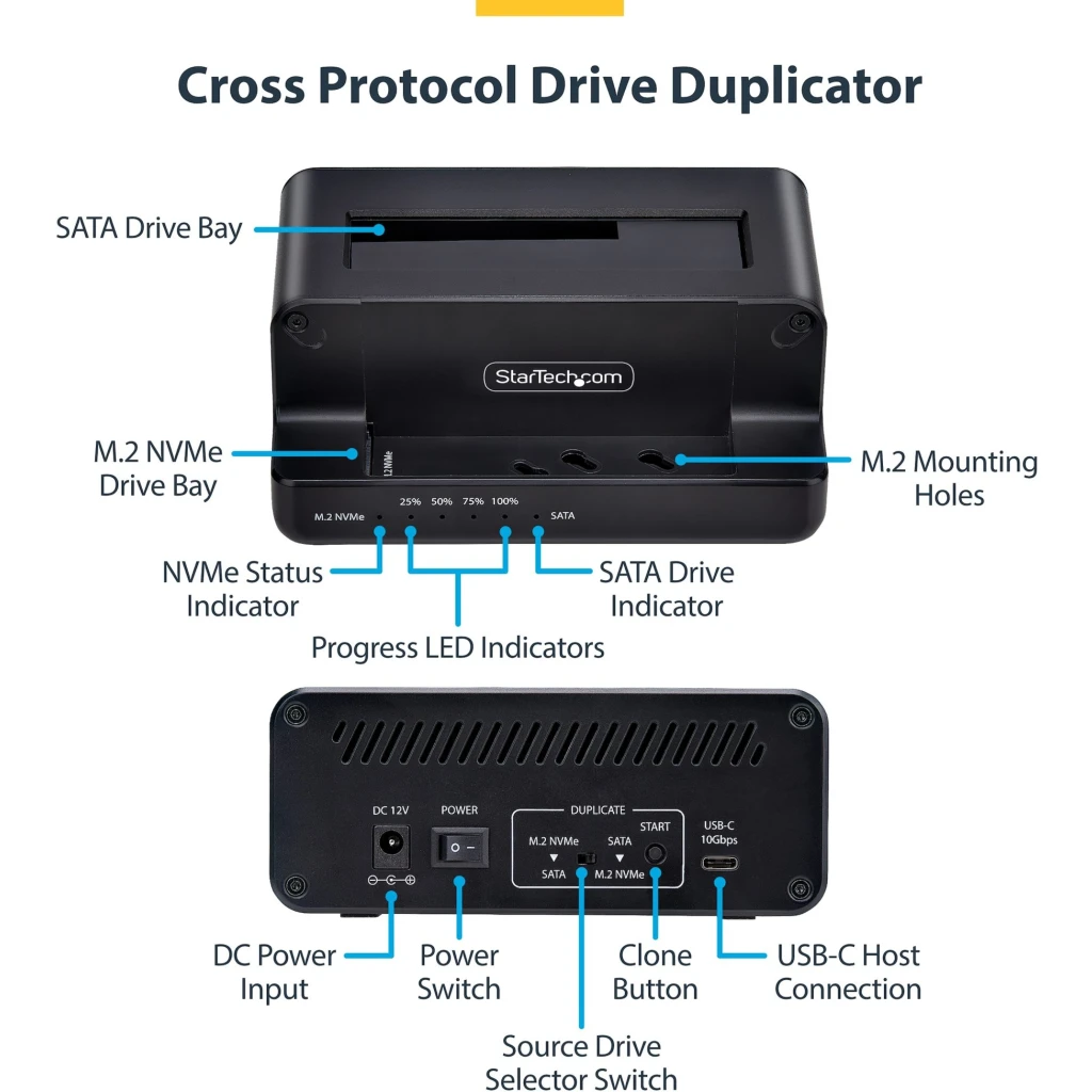 Imagen 1 de Clonador NVMe M.2 a SATA de 2.5/3.5