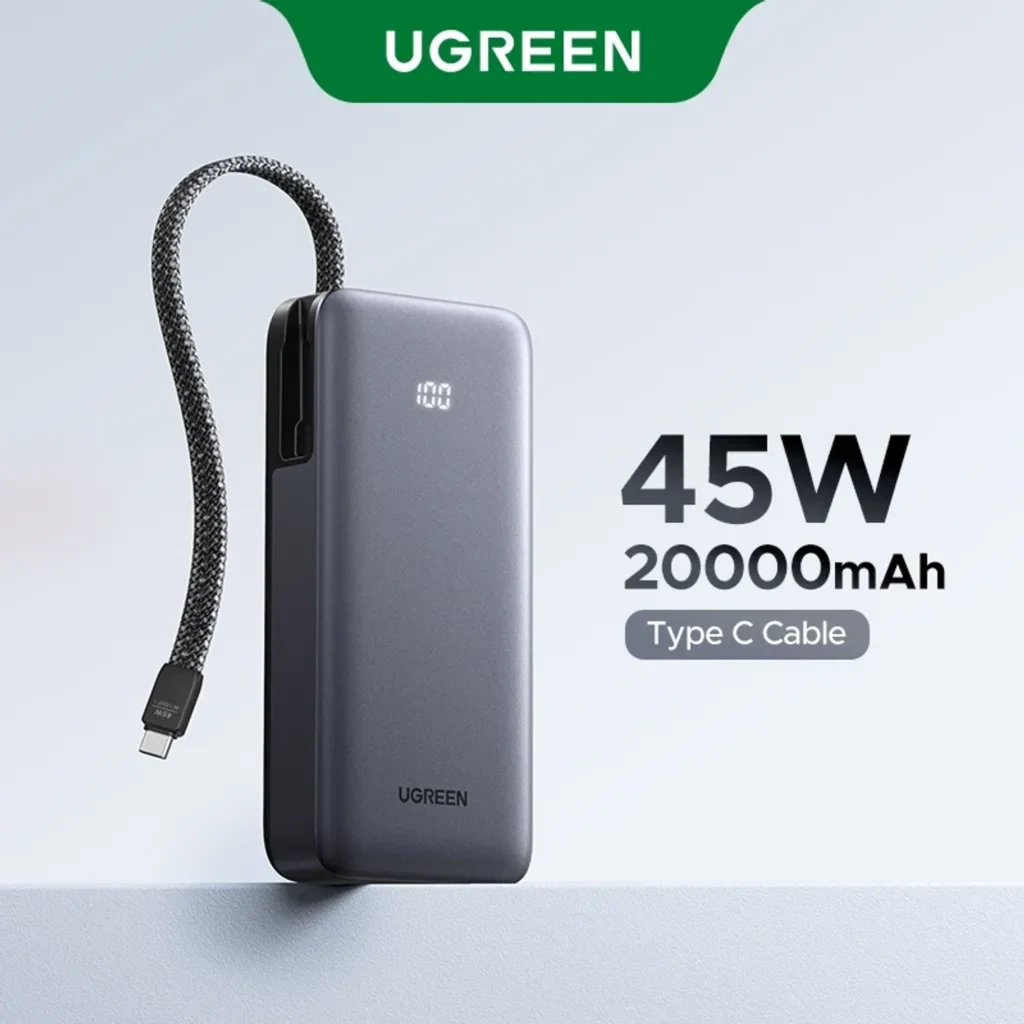 Power Bank UGREEN PB536 20.000mAh 45W Alta Vel.  Incluye Cable 