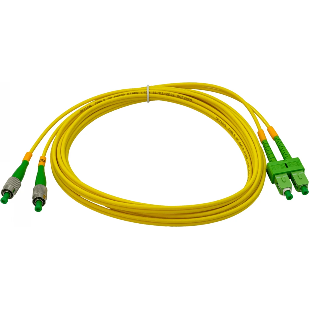 Imagen 1 de 3mt SC/APC-FC/APC MonoModo SM Duplex Jumper Cable Fibra 9/125um 3mm