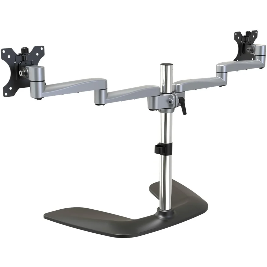 Imagen 2 de StarTech.com Brazo de Soporte VESA Articulado para 2 Monitores de hasta 32 Pulgadas - de Acero y Aluminio - Base para 2 monitores - plástico, aluminio, acero - negro, plata - tamaño de pantalla: 32" - escritorio