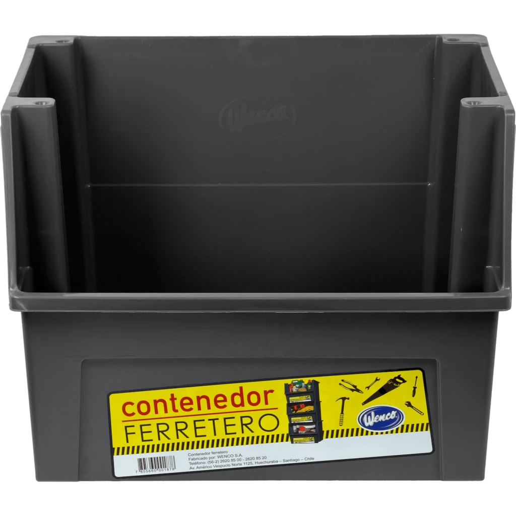 Imagen 2 de WENCO Frontal Ferretero Apilable Gris 40x45cm 34cm-Altura PP