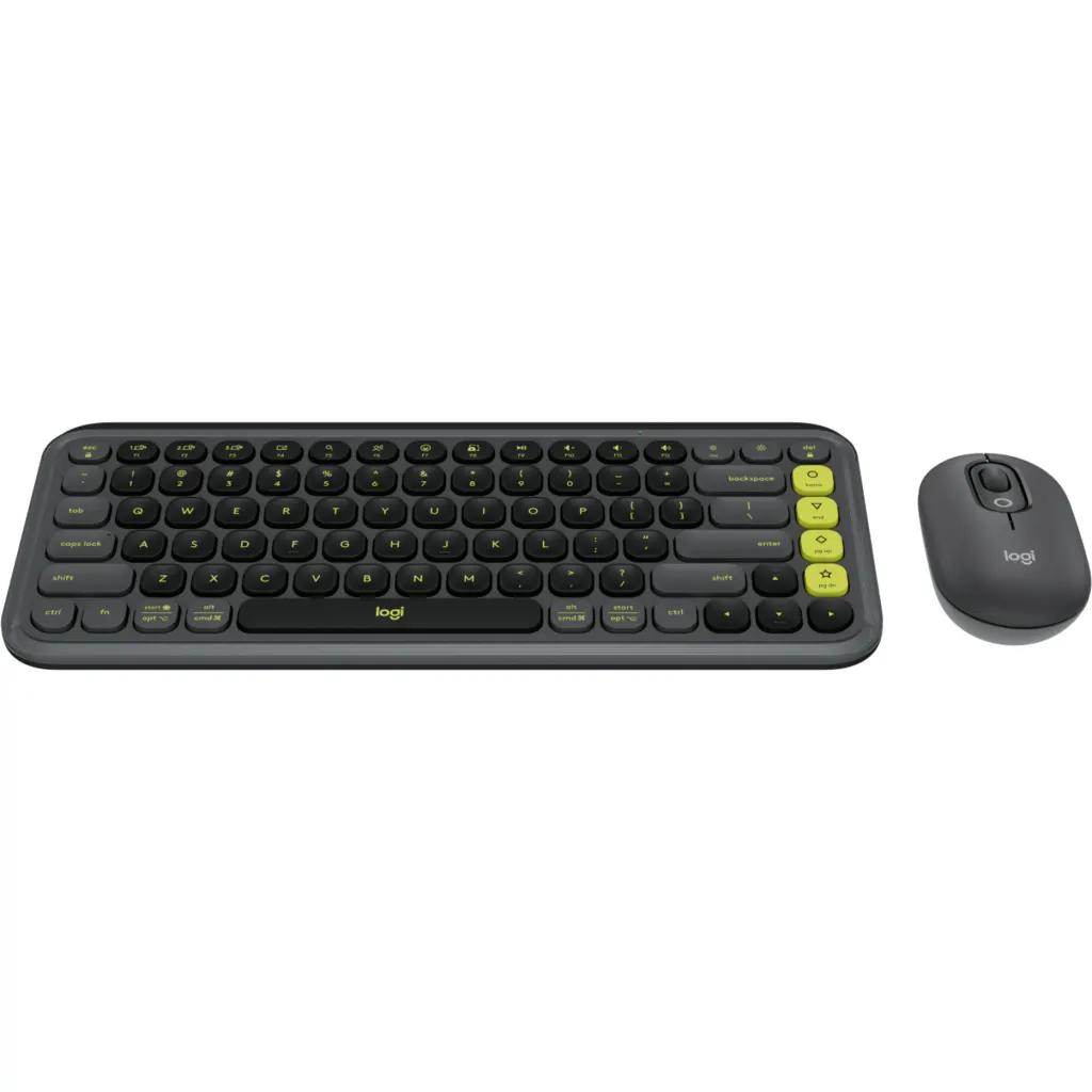 Imagen 1 de Kit Teclado Mouse Logitech Pop Icon Conectividad Inalámbrica BT Grafito/Verde