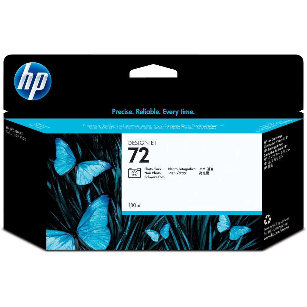 Cartridge HP 72 Photo Negro Comp DesignJet T610 T620 T770 T1100 T1200 T120 130ml