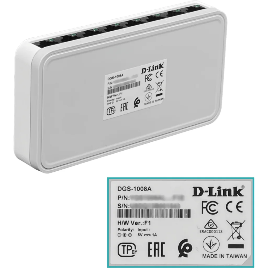 Imagen 1 de Switch D-link DGS-1008A, 8 Puertos 1 Gbit/s No Administrable INC-5V1A