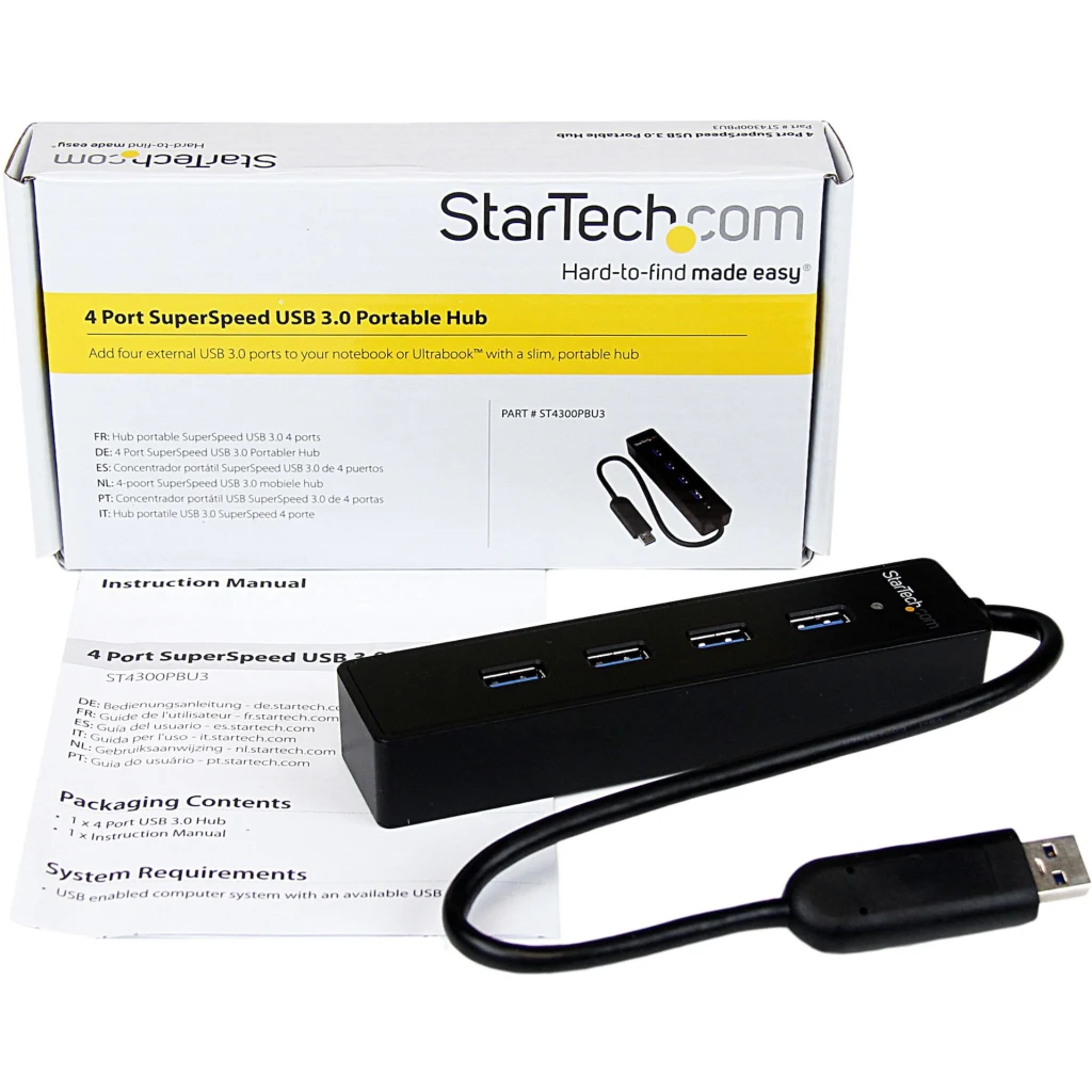 Imagen 3 de HUB USB 3.0 StarTech a 4 Puertos USB 3.0 (3.1 Gen 1) SuperSpeed Cable 25cm Negro