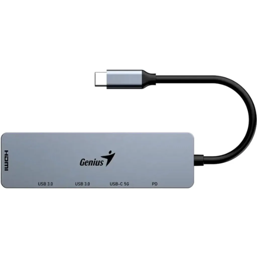 Imagen 3 de GENIUS HUB 5 in 1 PLUG TYPE-C to JACK HDMI, PD, USB 3.0-UH-500-GR