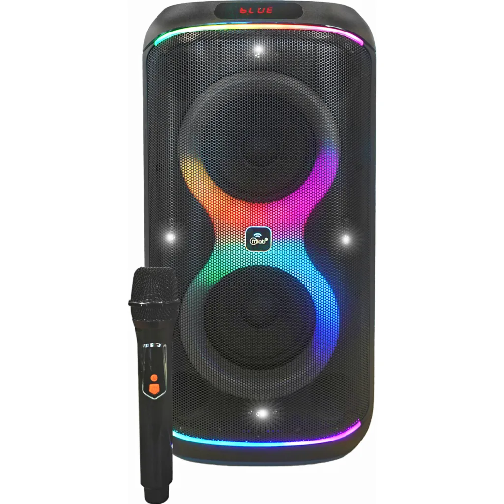 MLAB PARLANTE FLAMING PARTY BASS 6,5" x 2 MICROFONO INALAMBRICO