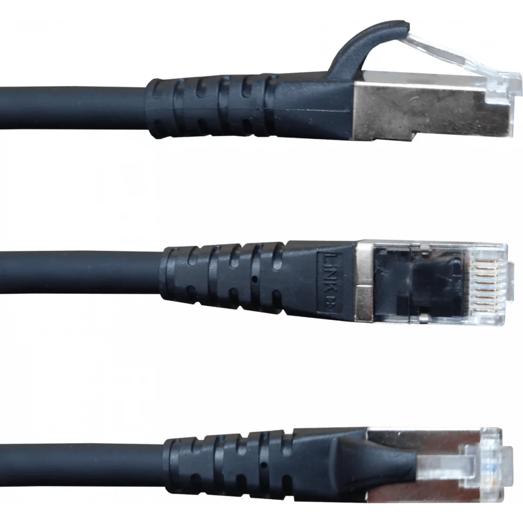 Imagen 3 de LINKMADE S/FTP CAT6 1mt NEGRO LSZH CABLE PATCH INYECTADO MULTIFILAR