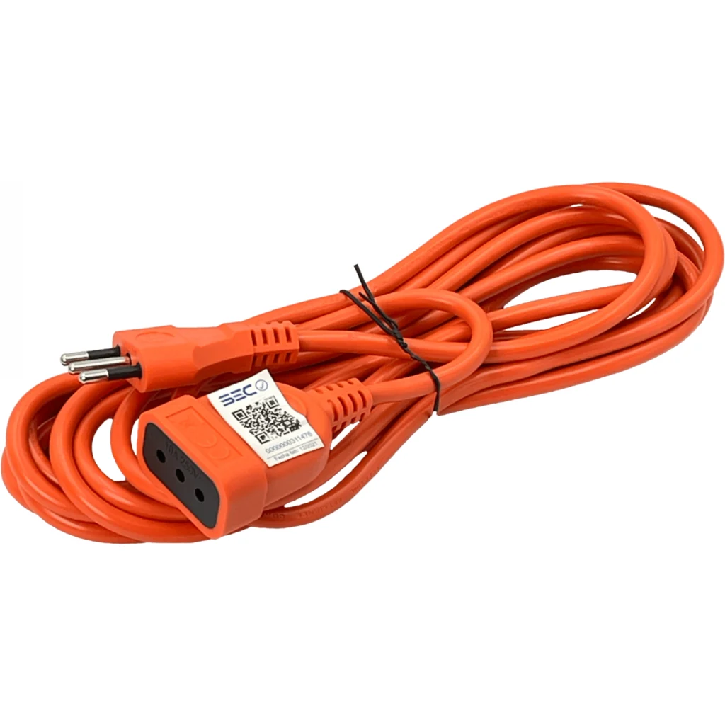 Imagen 2 de Alargador Extensión Eléctrico 10A 5mts Enchufe Chileno Naranjo - Macrotel