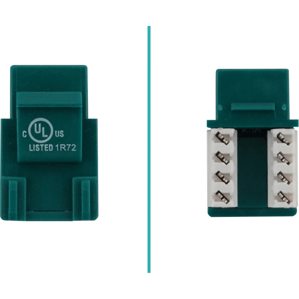 Imagen 1 de LINKMADE Verde Cat5E U/UTP Punchable Keystone Conector Hembra RJ45