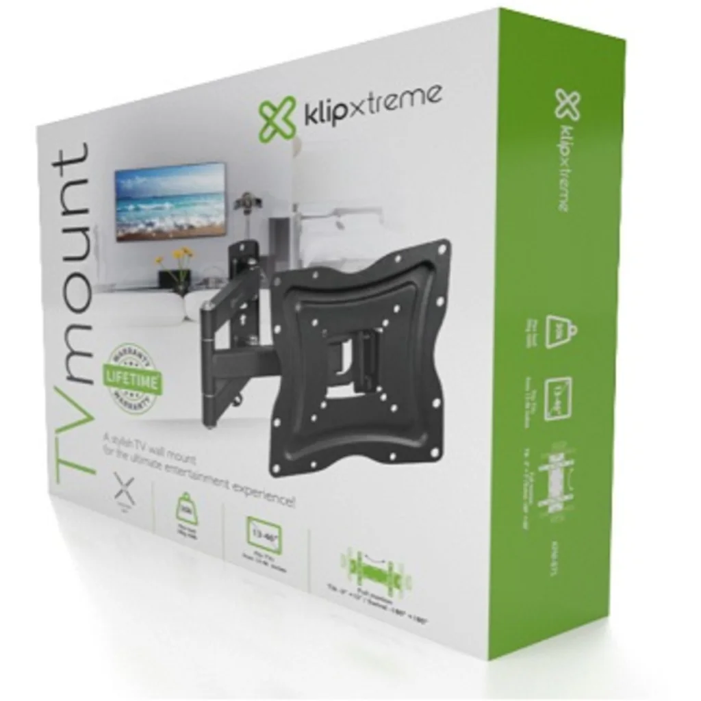 Imagen 2 de Soporte a Pared Articulado para TV 13" a 46" 30Kg Pivoteable VESA400 Negro KLIPX
