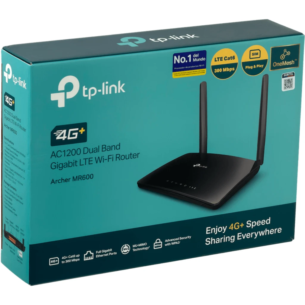 Imagen 2 de TP-LINK 300mbps 4G/LTE 1-Sim 1-WAN 3-1000 Router 2-SMA 2,4/5GHz AC1200