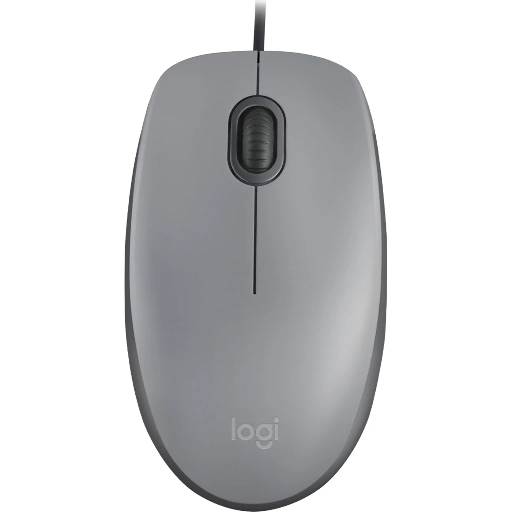Mouse Alámbrico Logitech M110, Óptico 1000dpi 3 Botones Cable USB 1.8mts Gris