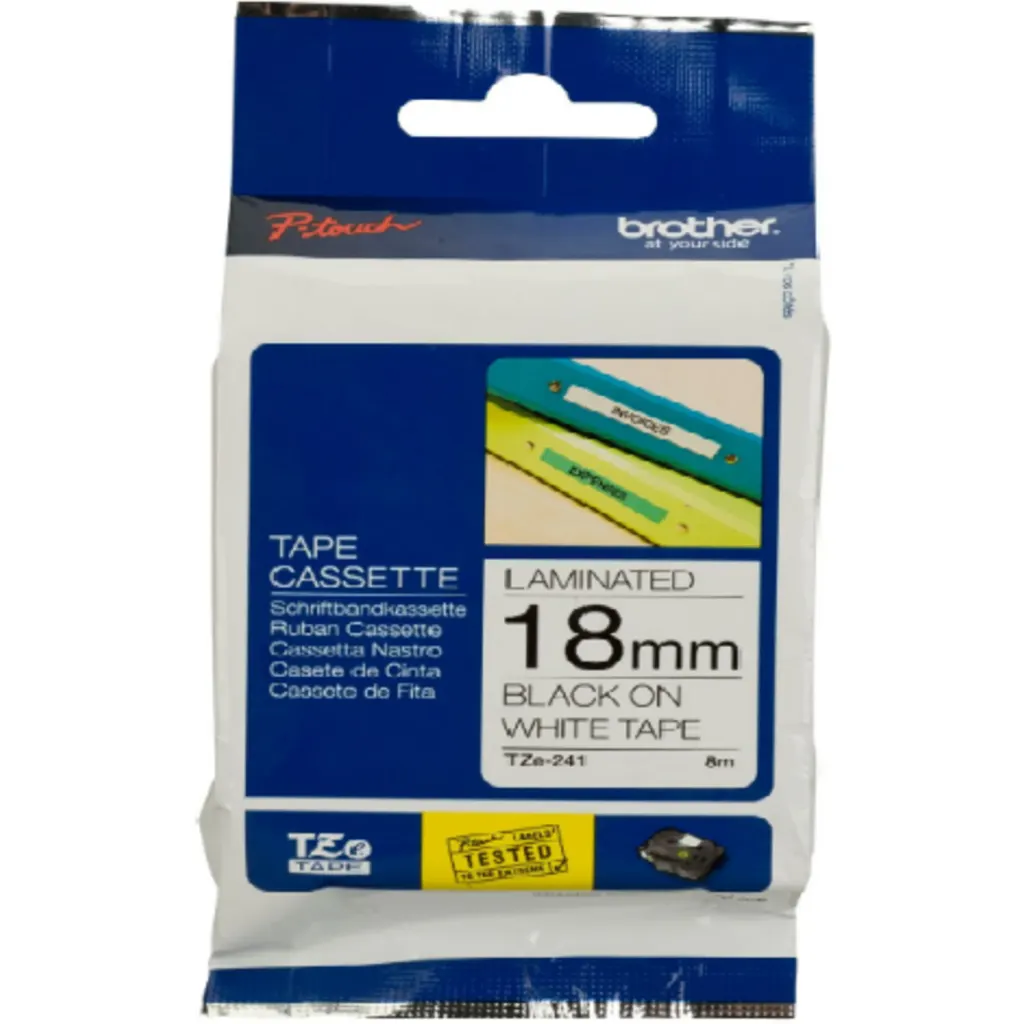 Imagen 2 de Brother laminated tape TZe241 black on white