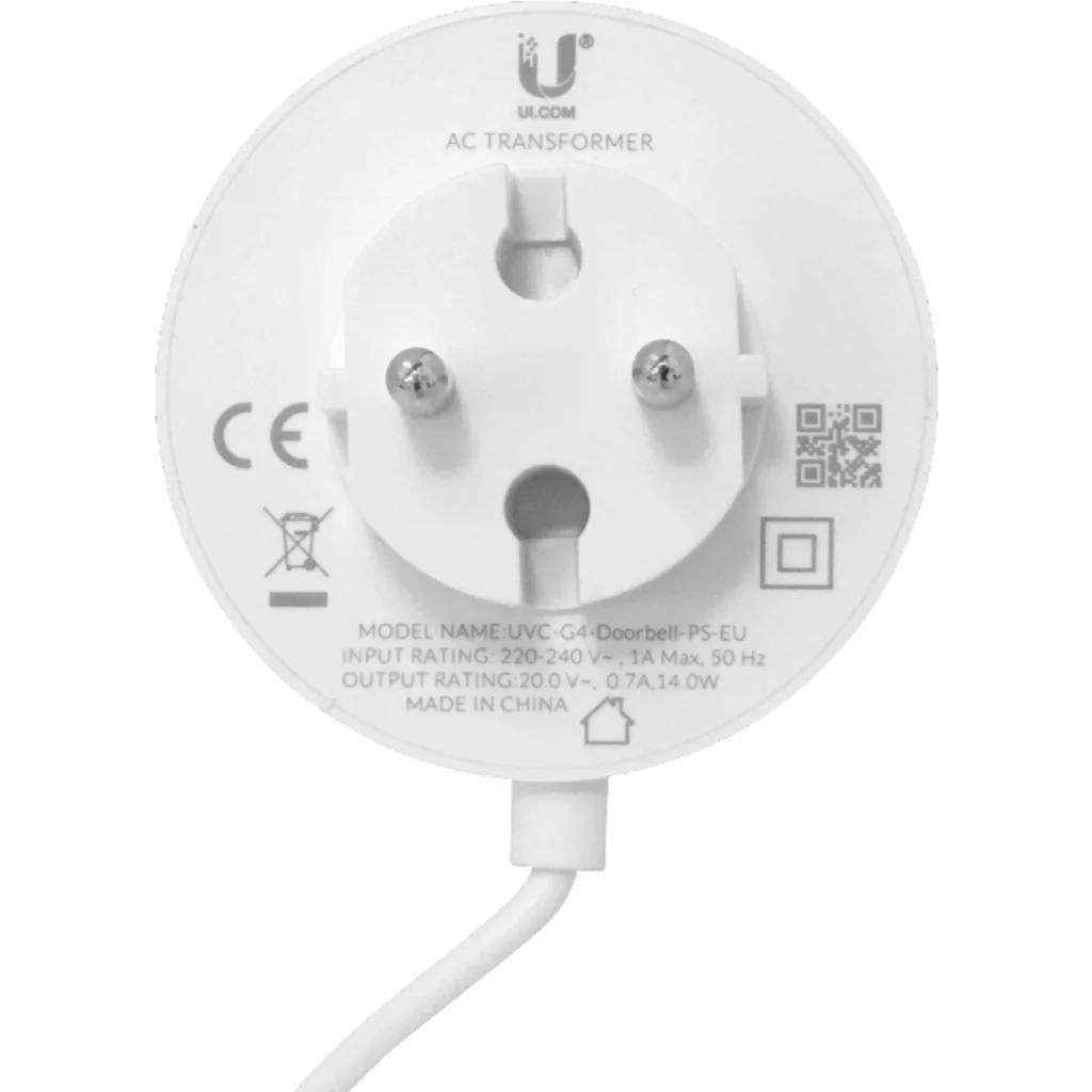 UniFi 20VAC 0,7A Fuente Poder p/Doorbell-Protect Schuko-M cable-6mt