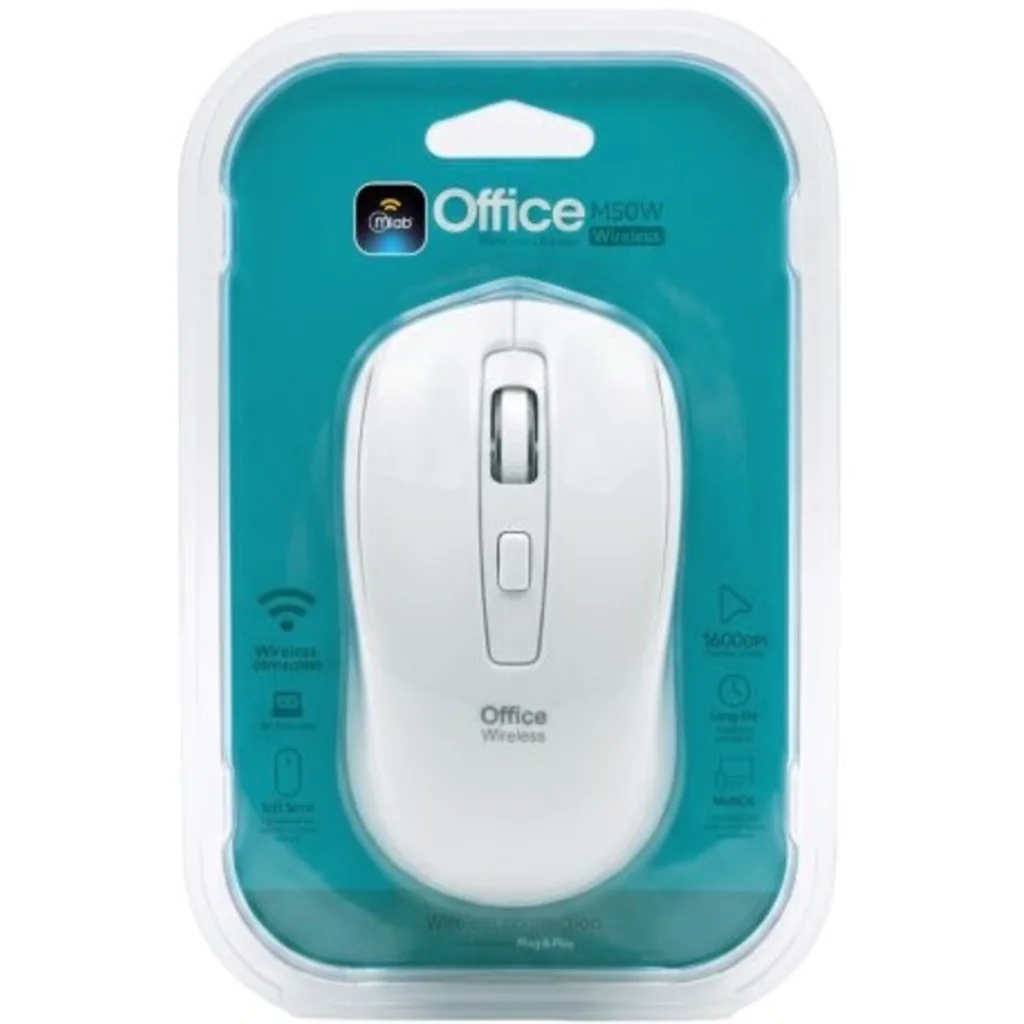 Imagen 1 de MLAB MOUSE INALAMBRICO 2,4GHZ 1600DPI OFFICE M50W WHITE