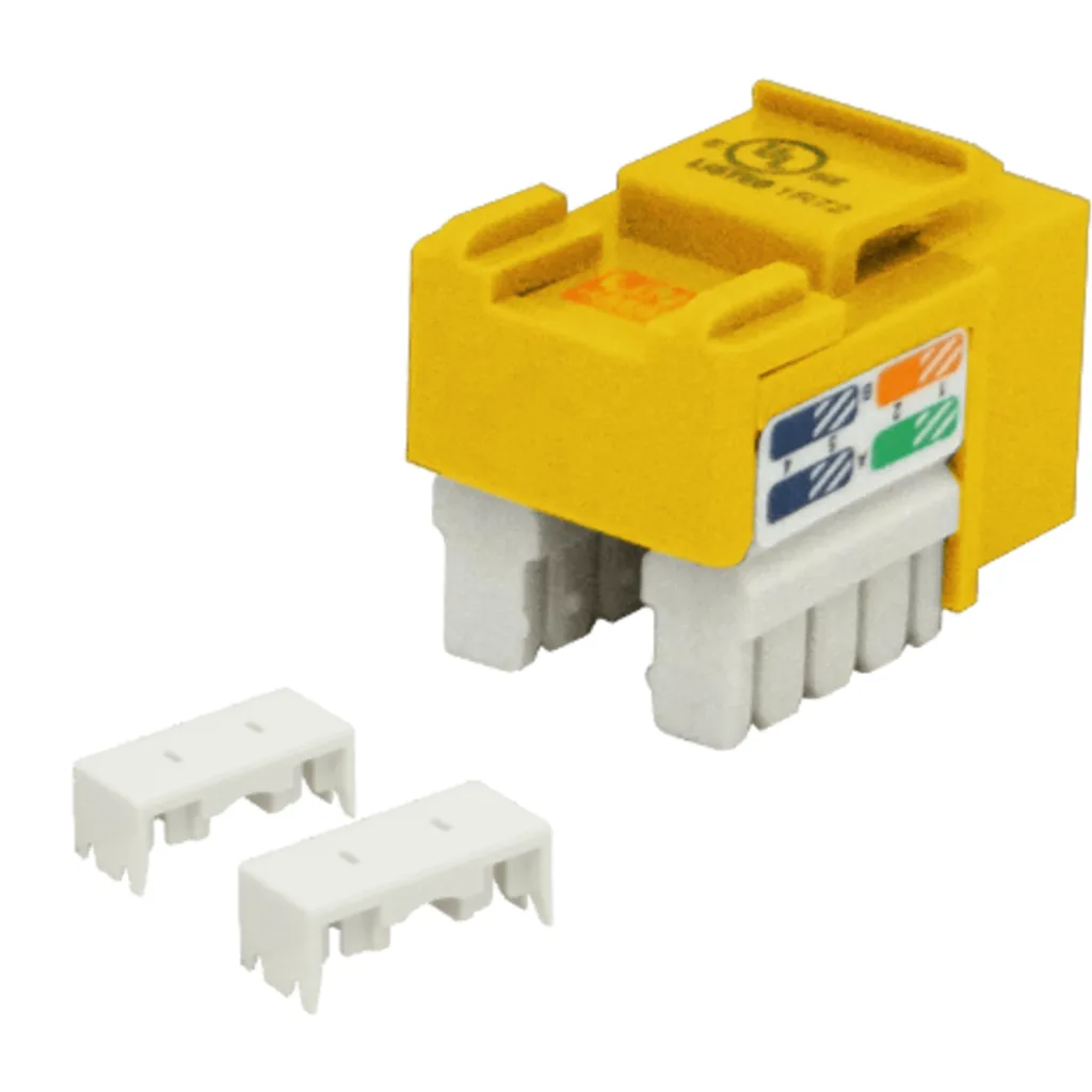 LINKMADE Amarillo Cat5E U/UTP Punchable Keystone Conector Hembra RJ45