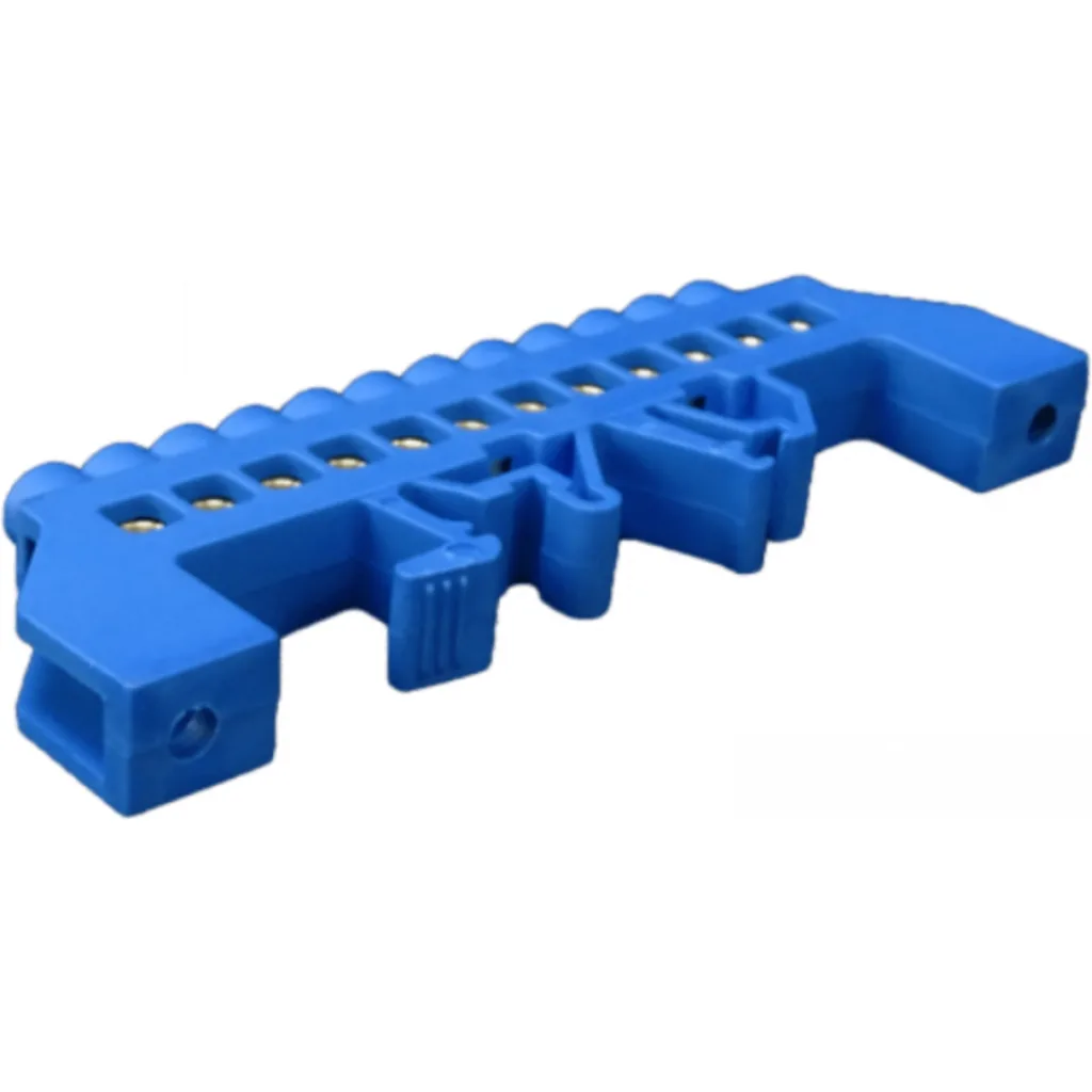 Imagen 1 de Regleta Azul 12-Conexiones 4mm Riel Din Distribucion Electrica