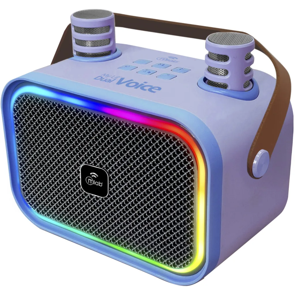 Imagen 1 de MLAB KARAOKE MY LiL VOICE LUZ RGB 2 MICROFONOS INALAMBRICOS PURPLE