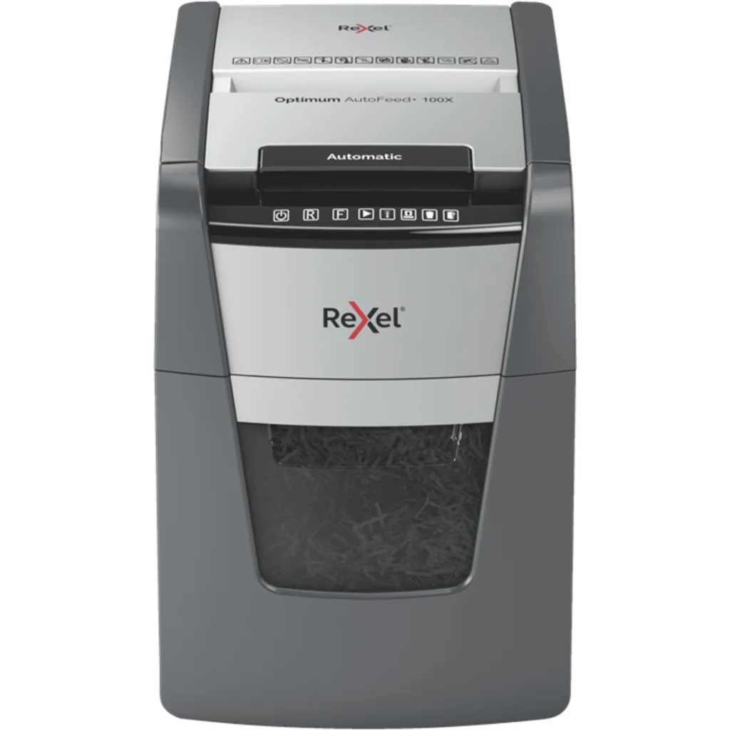 Trituradora de Papel Rexel Optimum AutoFeed hasta 100Hojas Ciclo 30 Minutos