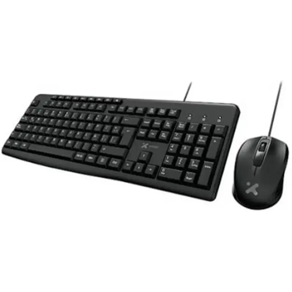 Xtech - Keyboard and mouse set - Wired - Spanish - USB - Black - Multimedia XTK-302S