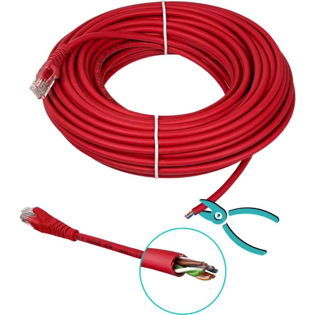 Imagen 2 de LINKMADE 20MT CAT5E ROJO LSZH CABLE PATCH INYECTADO MULTIFILAR