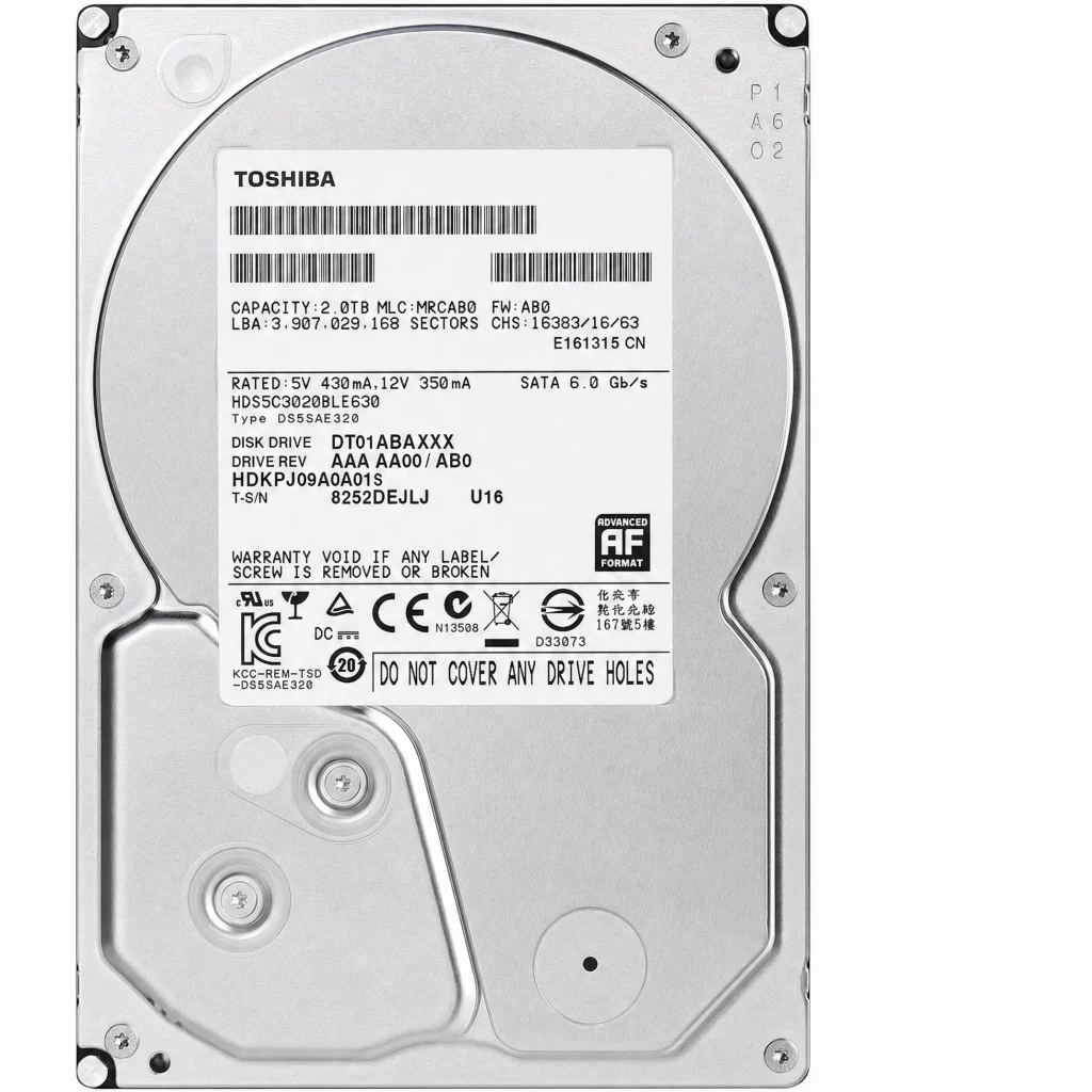 Disco Duro Toshiba DT01ABA200V 2TB 3.5" SATA 3 5700RPM6GBp/s 32MB Pull Condition
