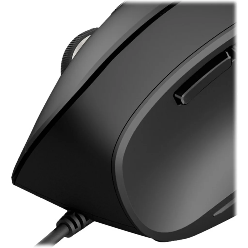 Imagen 4 de Mouse Ergonómico Alámbrico KlipX KMO-506 Óptico 1600dpi 6 Botones USB Negro