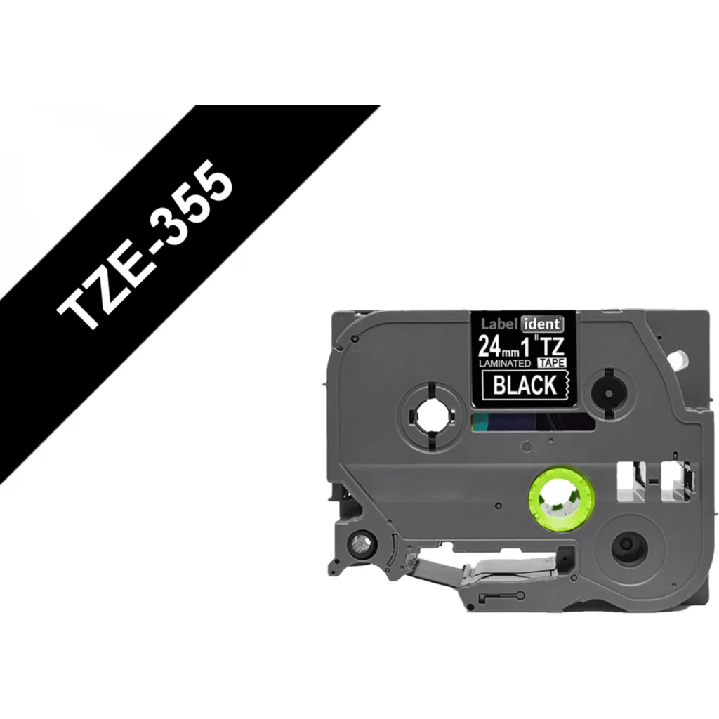 Imagen 1 de CINTA BROTHER TZE-355 24mm white on black F/PT2700
