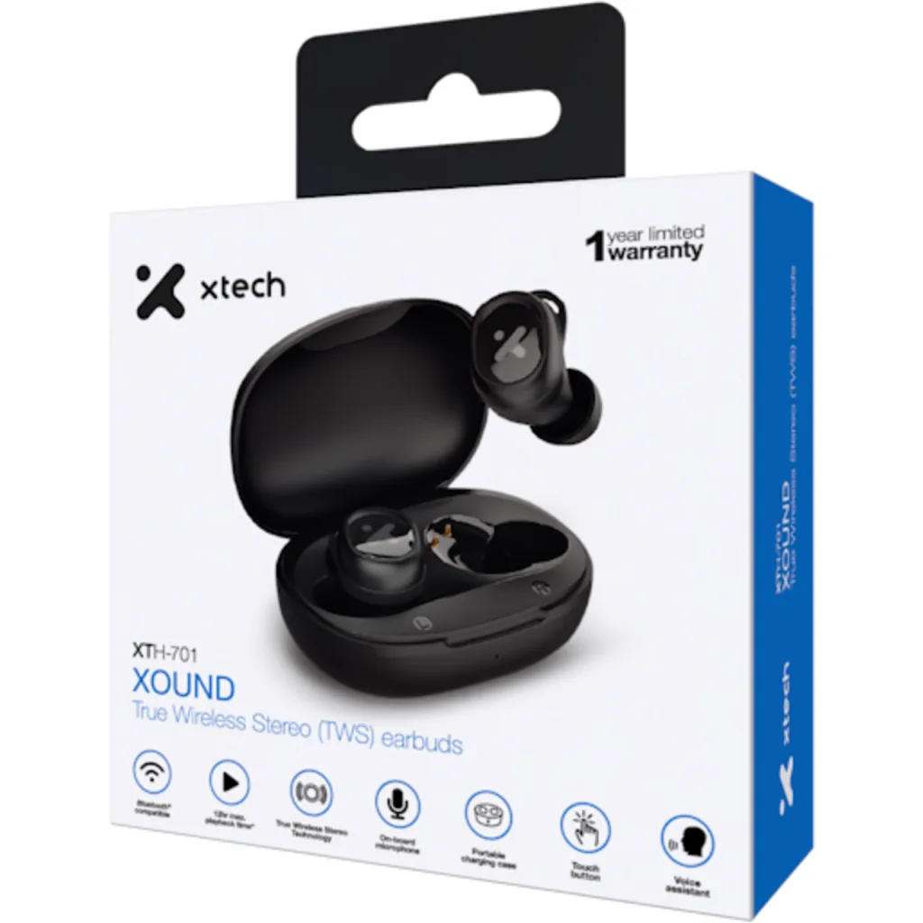 Imagen 9 de Audífonos Inalámbricos Xtech XTH-701, Cuna de Carga Bluetooth v5.1 USB-C Negro
