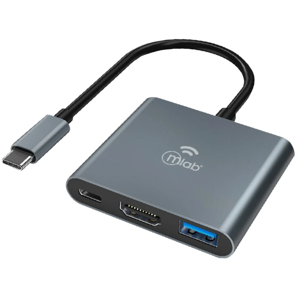 MLAB HUB ADAPTADOR 3 EN 1 TYPE-C A HDMI + 1PD100W + 1USB3.0