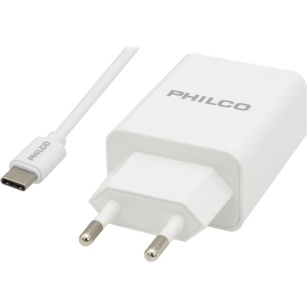 Imagen 1 de CARG. DE PARED QC3.0 USB-A C/CABLE TIPO C QC619 BLANCO