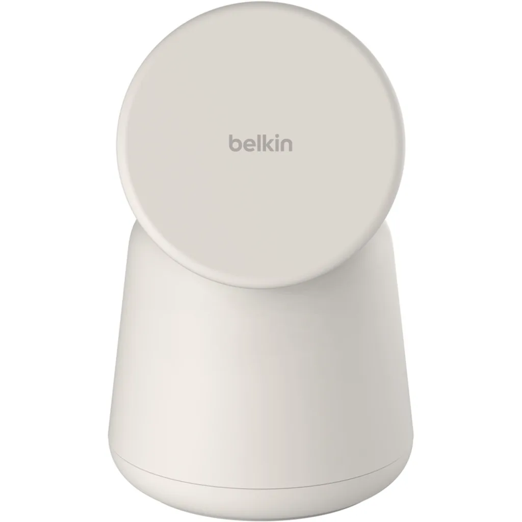 Base de carga 2 en 1 inalambrica Qi2 Belkin color arena
