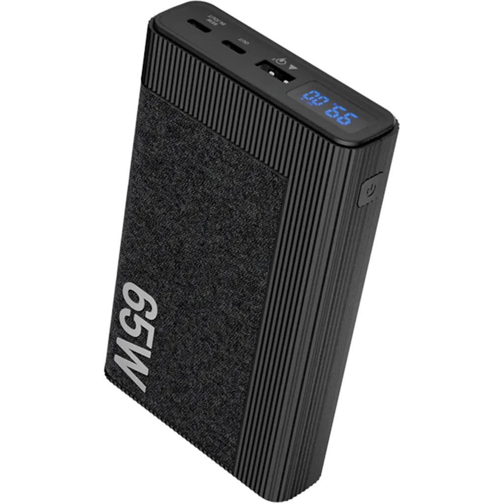Klip Xtreme - Power bank - 65 Watt - 24 pin USB-C - 4 pin USB Type A / 24 pin USB-C - Lithium polymer - Para Universal