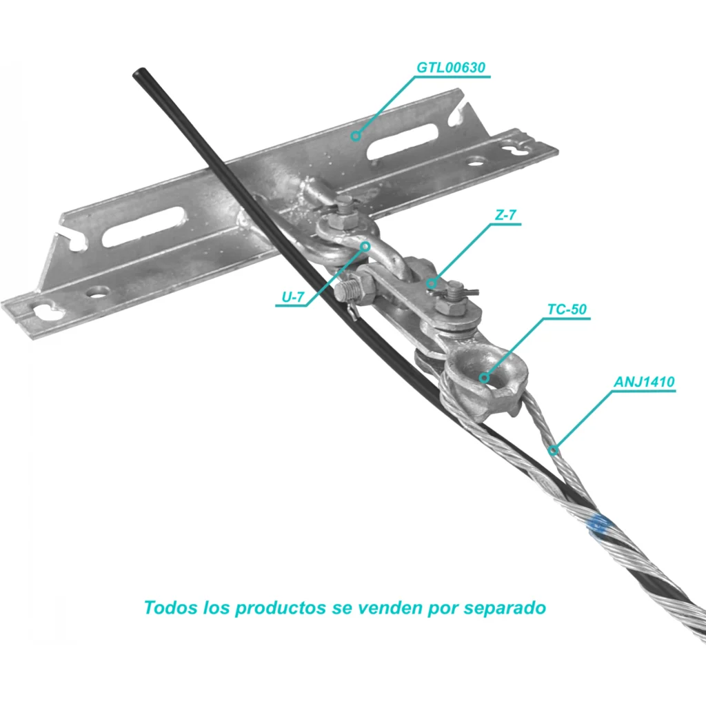 Directo-a-Cruceta 70kN Acero Galvanizado U-SHACKLE p/Preformada