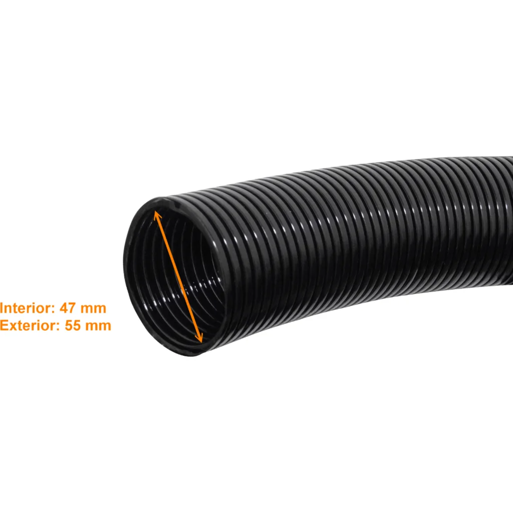 55mm Rollo-25mts Conduit Flexible Plastico Corrugado Negro PA