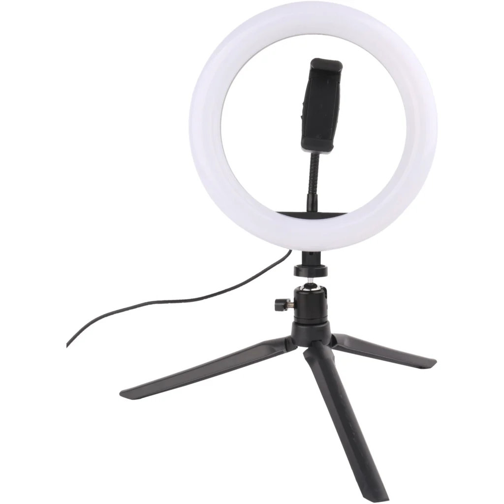 Vivitar 8 inch ring light with goose neck rod and phone holder