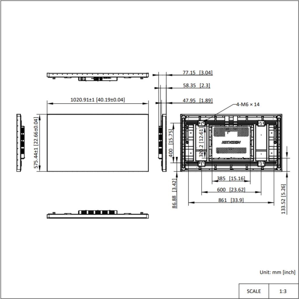 Imagen 5 de Pantalla Video Wall Profesional 46" Hikvision 24/7 borde 2.5mm FHD