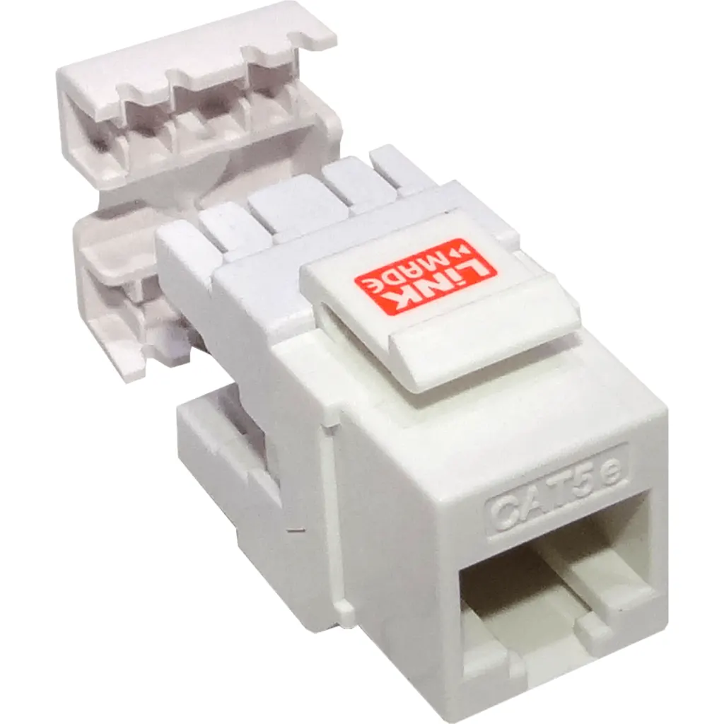 Imagen 1 de Conector Punchable p/Herramient-KPT 180º Blanco Cat5E U/UTP - LINKMADE KP5WL-1