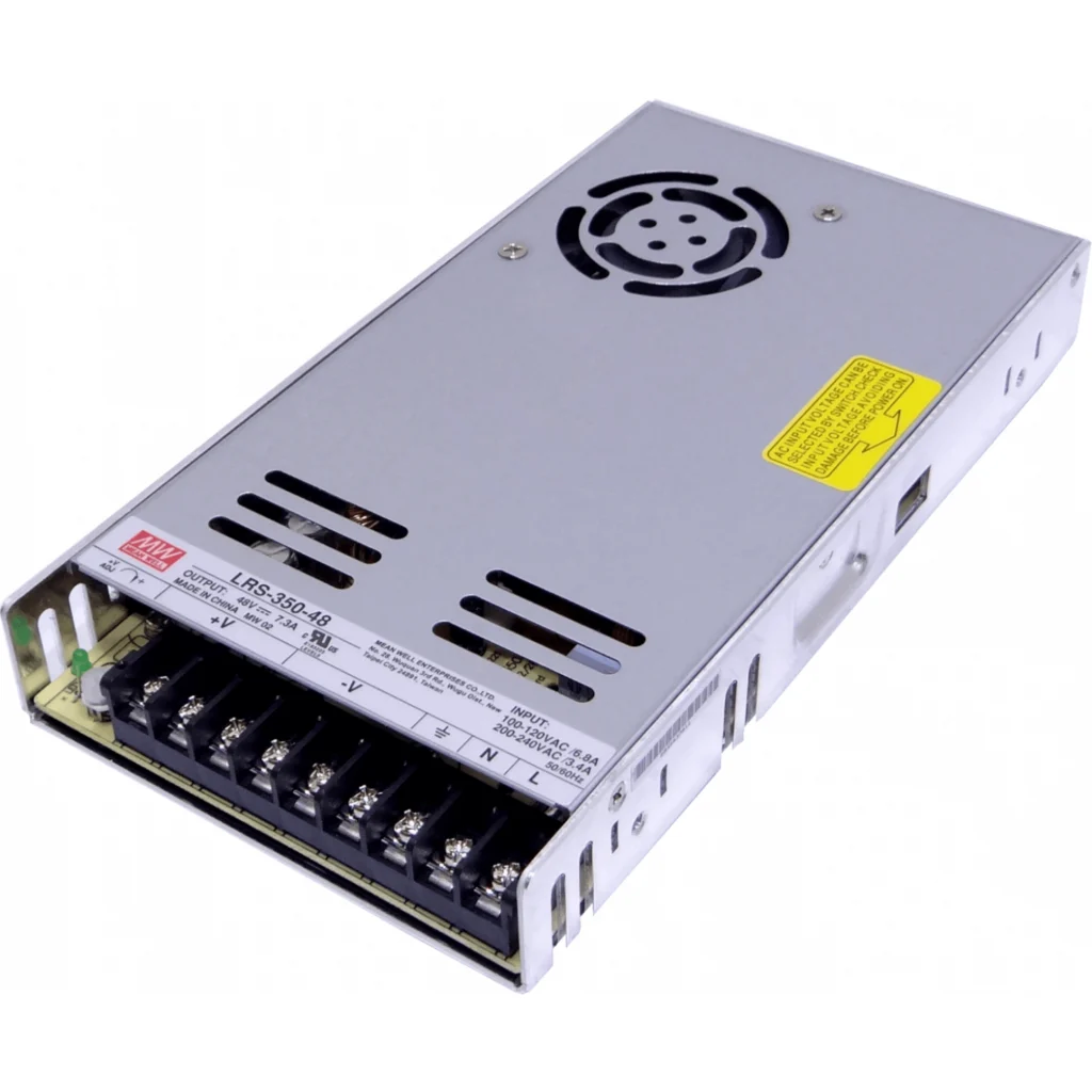 MEANWELL 350W 48V 7,3A Ajust. Metalica Regleta Fuente Poder c/Vent.