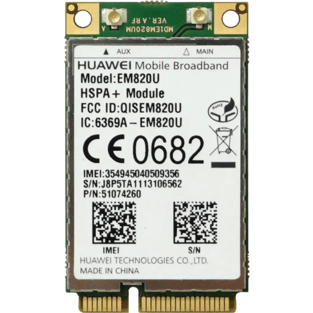 Tarjeta MiniPciE 2-U.FL-H HSPA+ 3G GSM Modulo p/SimCard