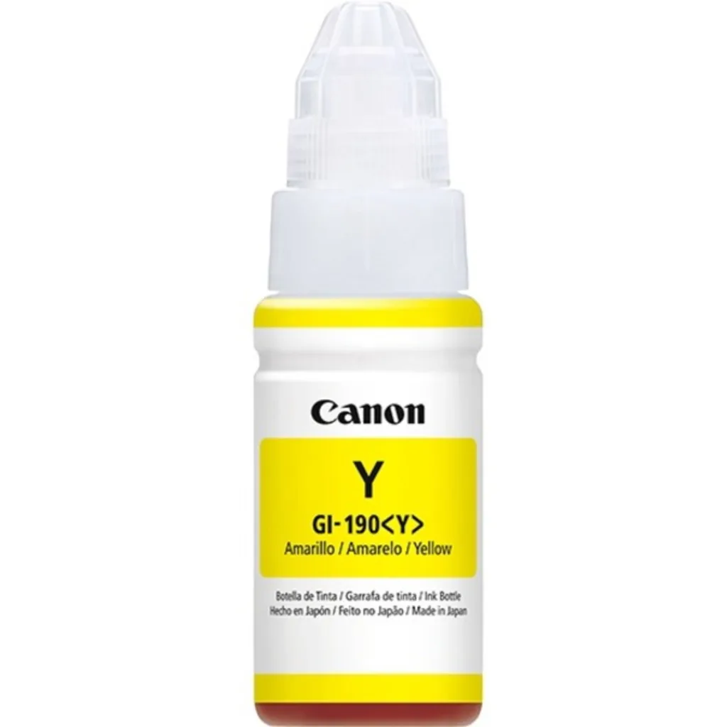Cartridge CANON GI-190 Yellow para Imp G-1100/G2100/G3100, 7000 Páginas 70ml