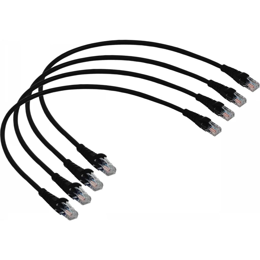 Imagen 4 de LINKMADE 4UN 50CM CAT5E NEGRO LSZH CABLE PATCH INYECTADO MULTIFILAR